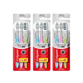 Bộ 9 Bàn chải Colgate Slimsoft Between Charcoal lông chải mềm mảnh xen sợi phủ than hoạt tính