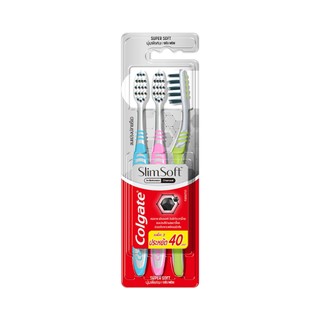 Bộ 3 bàn chải Colgate Slimsoft Between Charcoal lông chải mềm mảnh xen sợi phủ than hoạt tính