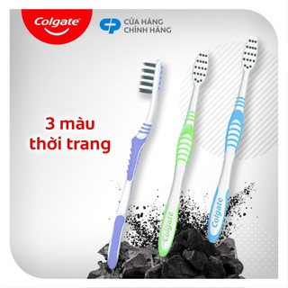 Bộ 3 bàn chải Colgate Slimsoft Between Charcoal lông chải mềm mảnh xen sợi phủ than hoạt tính