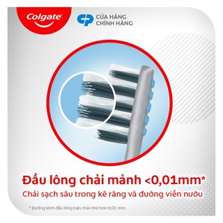 Bộ 3 bàn chải Colgate Slimsoft Between Charcoal lông chải mềm mảnh xen sợi phủ than hoạt tính
