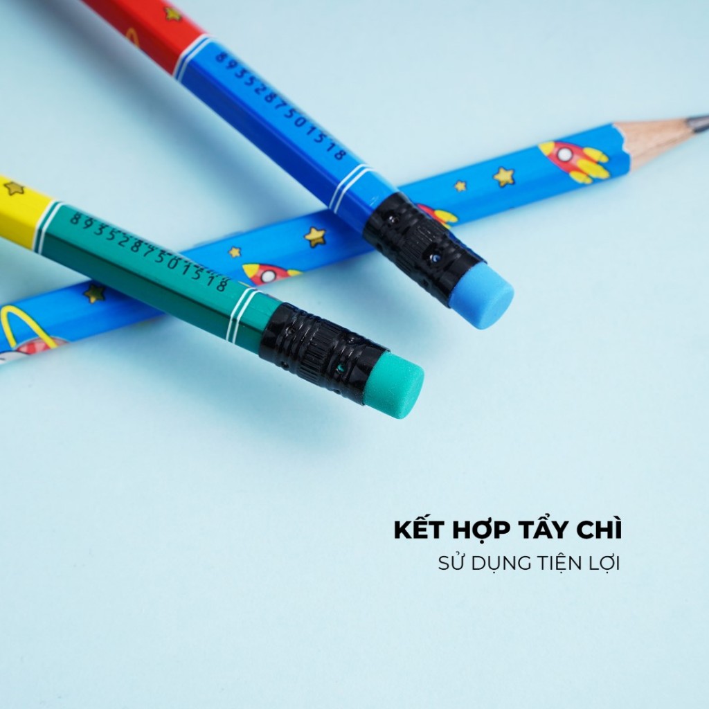 Hộp Bút Chì Gỗ Mondez Nhiều Hình Cute Ngòi Chì Đậm Nét Dễ Cầm Dễ Sử Dụng Kèm Tẩy