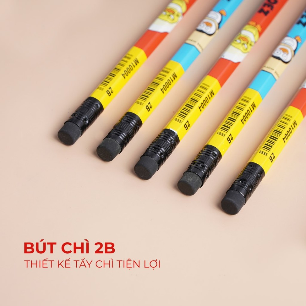 Bút Chì Học Sinh Mondez Trứng Rán Ngộ Nghĩnh Nét Chì Trơn Rõ Nét Dễ Cầm Nắm Cho Bé Tập Viết M10004