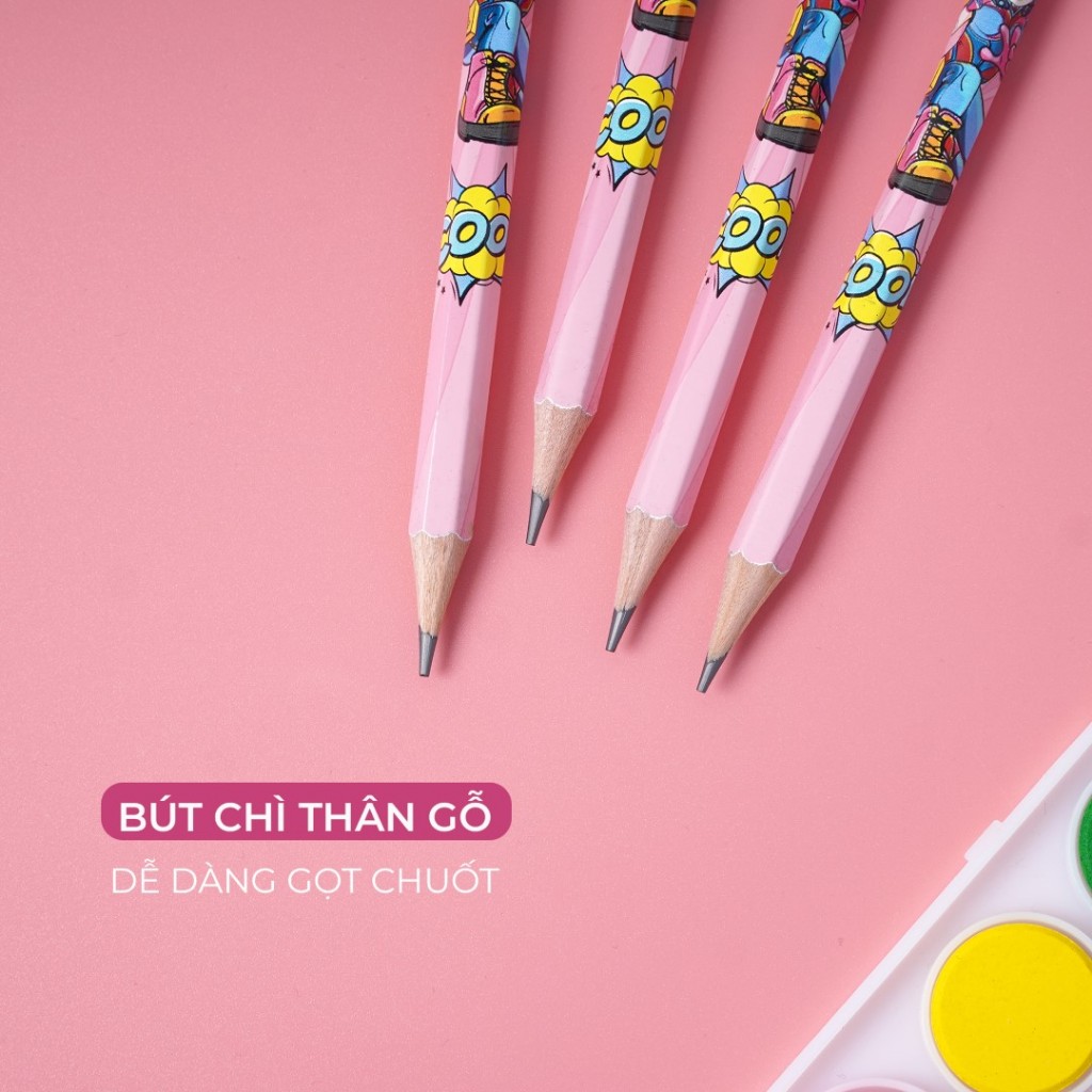 Combo 5 Bút Chì Gỗ Học Sinh Mondez Nhiều Hình Ngộ Nghĩnh Dễ Viết Dễ Cầm Nắm Nét Chì Đậm An Toàn Cho Trẻ