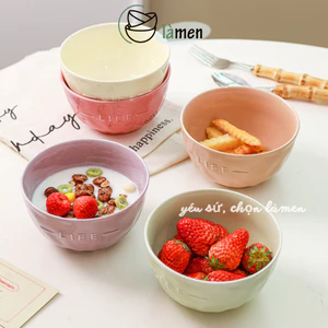 Bộ Bát Sứ Cao Cấp, Bát Ăn Cơm Tone Màu Pastel Nhẹ Nhàng Sang Trọng SET006