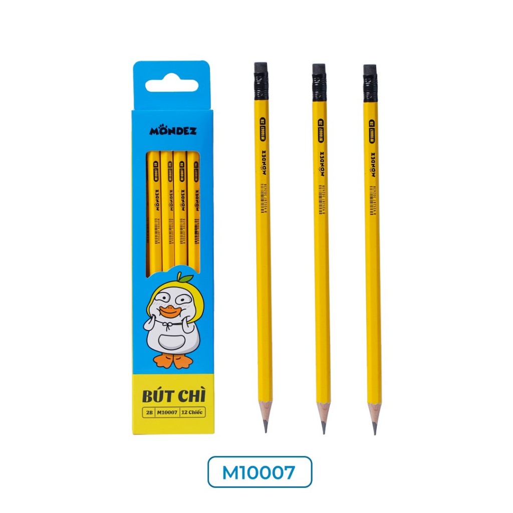 Hộp Bút Chì Gỗ Mondez Nhiều Hình Cute Ngòi Chì Đậm Nét Dễ Cầm Dễ Sử Dụng Kèm Tẩy