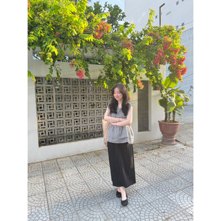 Áo caro babydoll thiết kế Ma Vie