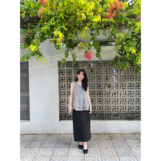 Áo caro babydoll thiết kế Ma Vie