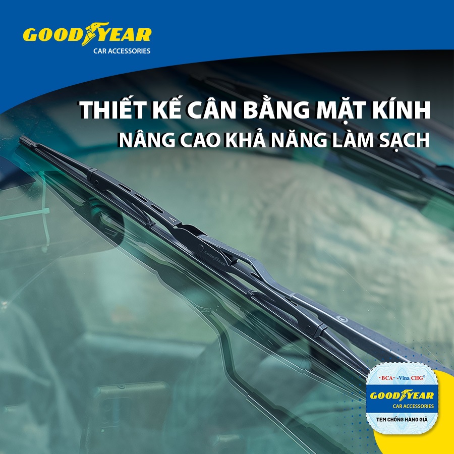 Gạt Mưa Gọng Sắt Ô Tô GOODYEAR Phù Hợp Cho Nhiều Dòng Xe Thông Dụng