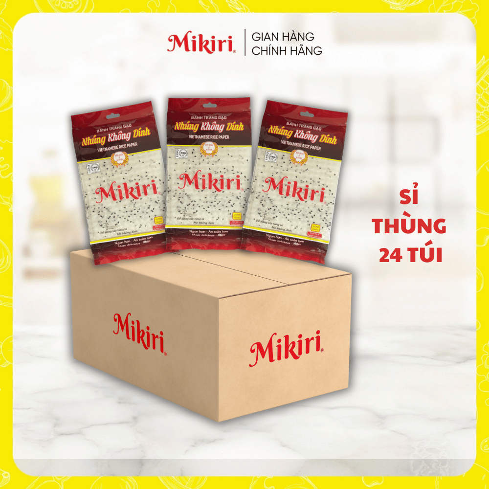 Sỉ Thùng 24 Túi Bánh Tráng Mè Đen Nhúng Không Dính Mikiri 200g – Mềm ...