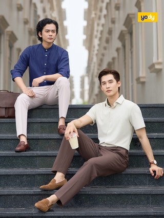 Áo sơ mi nam YODY cộc tay Business Casual không đường may dáng suông dễ mặc MOSH25S063