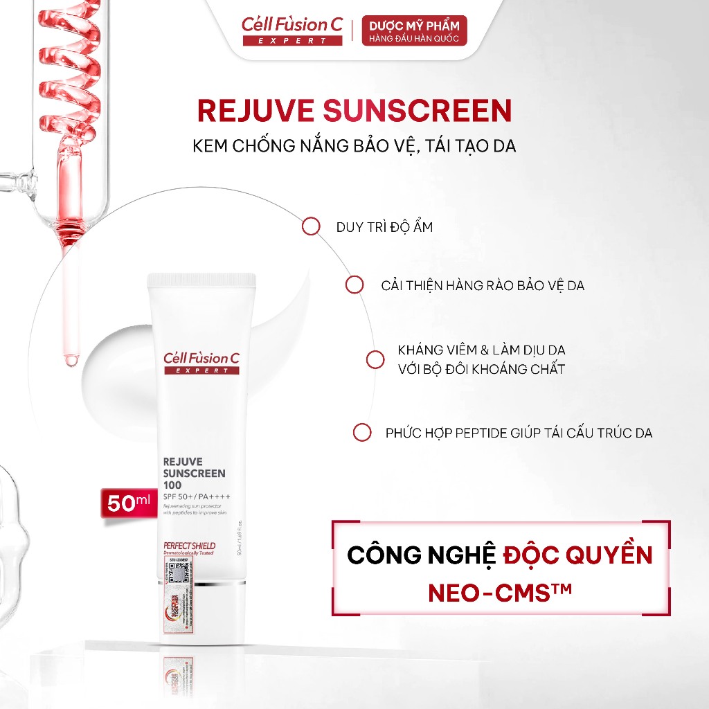 Kem Chống Nắng Bảo Vệ & Tái Tạo Da Cell Fusion C Expert Rejuve Sunscreen 100 SPF50+/ PA++++ 50ML