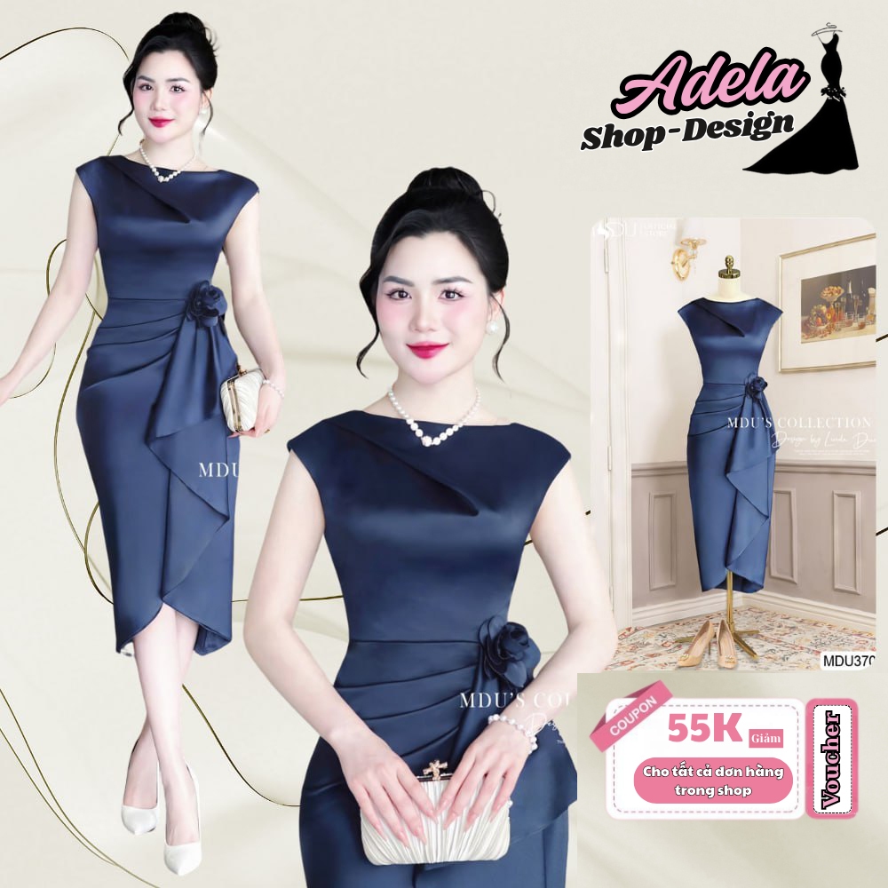 Váy Thiết Kế ADELA DESIGN Chất Liệu Lụa Twist Satin Dáng Ôm Body Cuốn Hút MDU3709