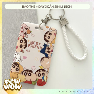Bao Đựng Thẻ Nhân Viên Nhựa ABS Phong Cách Nhân Vật Hoạt Hình Shin Family Hey Đáng Yêu Cute