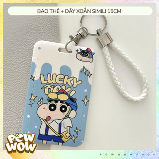 Bao Đựng Thẻ Nhân Viên Nhựa ABS Phong Cách Nhân Vật Hoạt Hình Shin Family Hey Đáng Yêu Cute