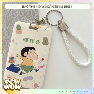 Bao Đựng Thẻ Nhân Viên Nhựa ABS Phong Cách Nhân Vật Hoạt Hình Shin Family Hey Đáng Yêu Cute