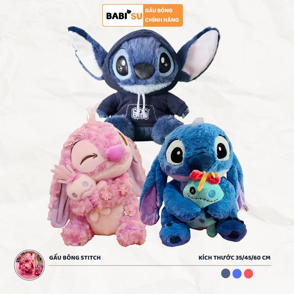 [ SẴN HÀNG ] Gấu bông stitch lông thỏ cao cấp, Thú nhồi bông Stitch ôm thỏ mẫu mới đáng yêu