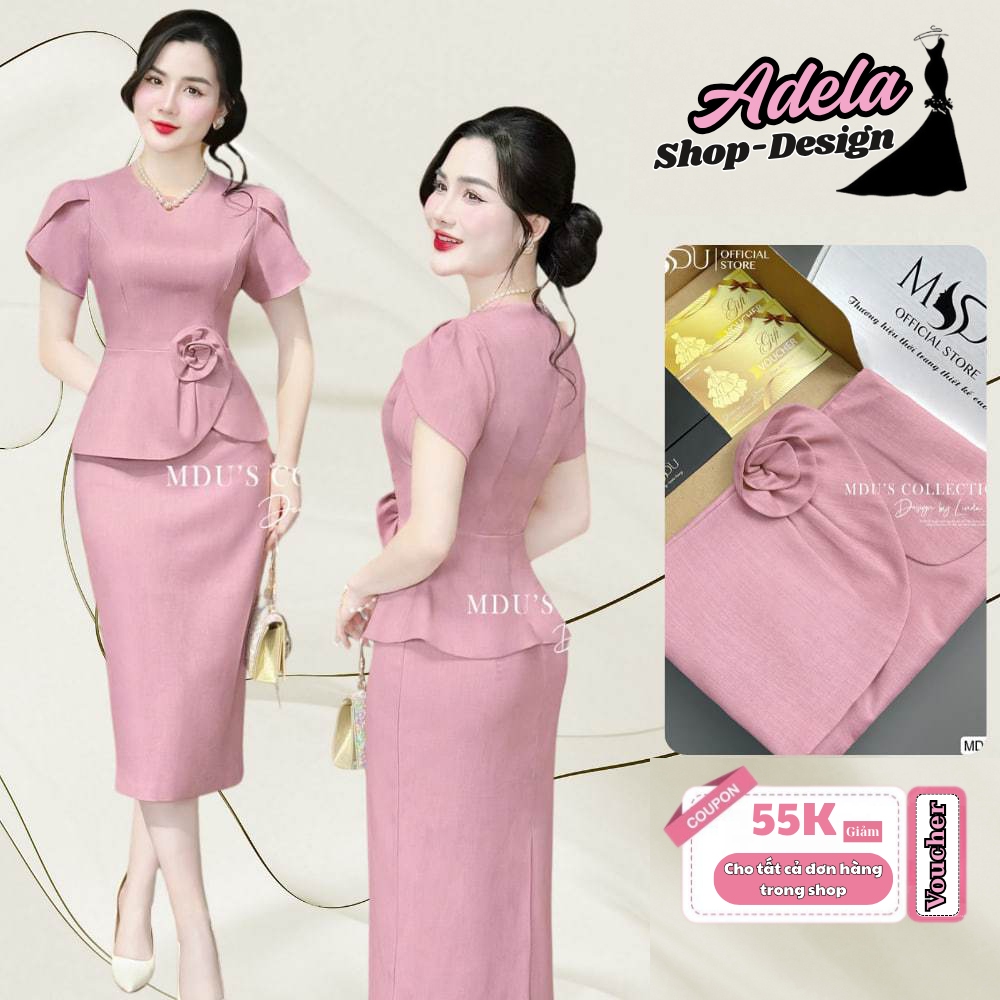 Váy Thiết Kế ADELA DESIGN Chất Liệu Xước Ý Mềm Mại, Dáng Ôm Body Quyến Rũ MDU4654