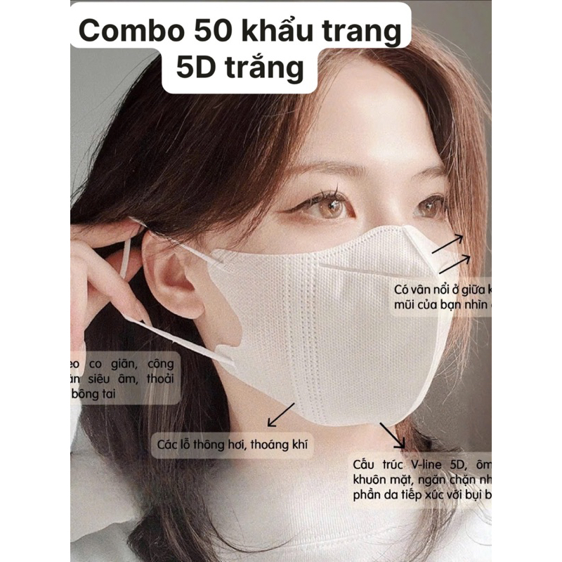 khẩu trang 5d Nam Anh chống bụi êm ái và không lem son môi Muneyes