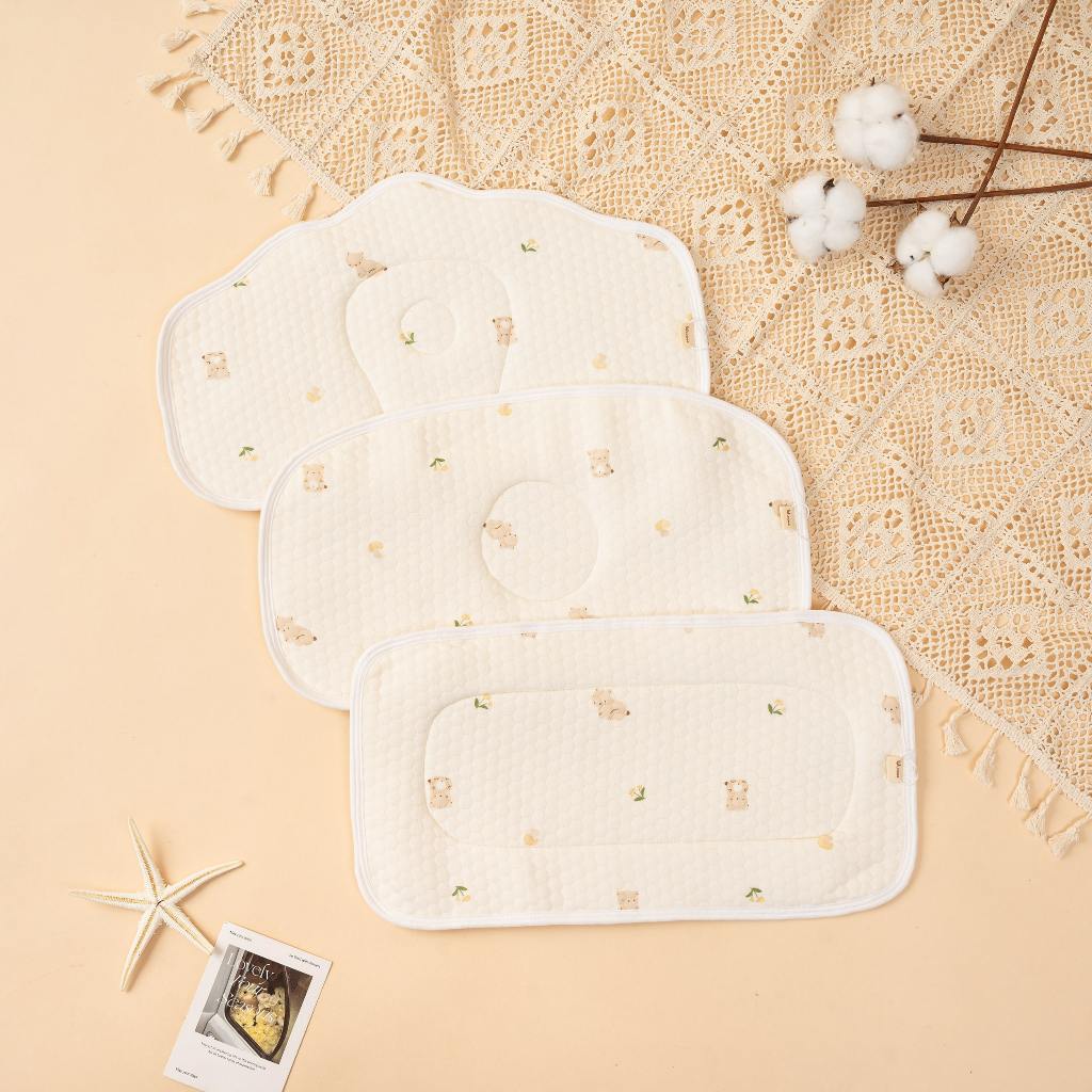 Gối sơ sinh Mỏng Chất Cotton Trần Bông Unbee Cho Bé Sơ Sinh