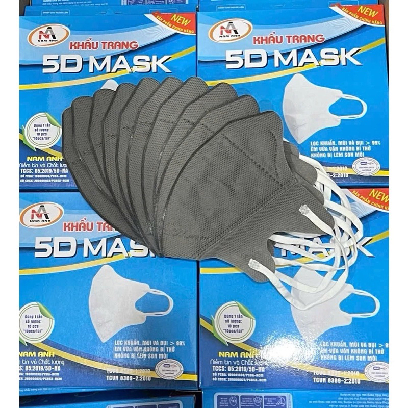khẩu trang 5d Nam Anh chống bụi êm ái và không lem son môi Muneyes