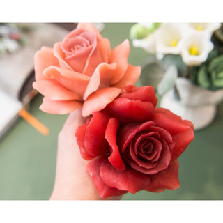 Khuôn silicon Hồng đỏ Peony