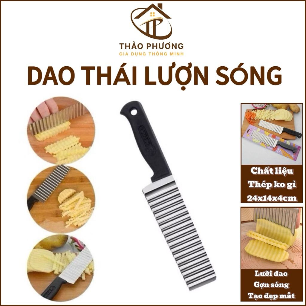 Dao cắt lát sóng Kiwi củ quả- dao cắt tạo hình lượn sóng trang trí đẹp mắt cho thực phẩm