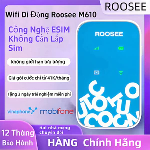 Bộ phát wifi di động mini ROOSEE M610 - không cần lắp sim, máy nhẹ chỉ 80g, dung lượng pin 2100 mAh,chuẩn wifi 6