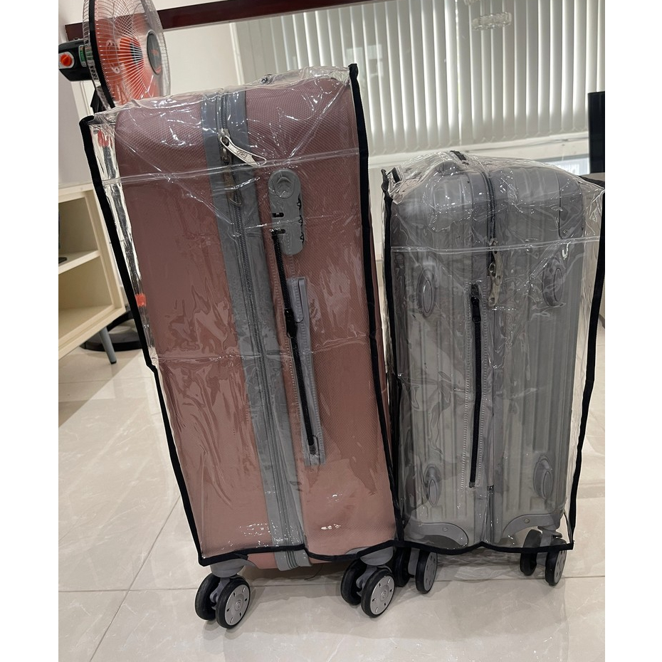 Bao trùm trong suốt vali kiểu mới 18-30inch khe kéo-có viền M.E.N nhựa không đục màu [CAO CẤP]