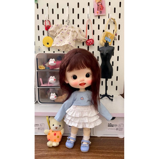 Áo tay dài chân váy tầng hình ngẫu nhiên size dian mập,cừu bé,naibao,6 nhỏ( size khác vui lòng ib shop)