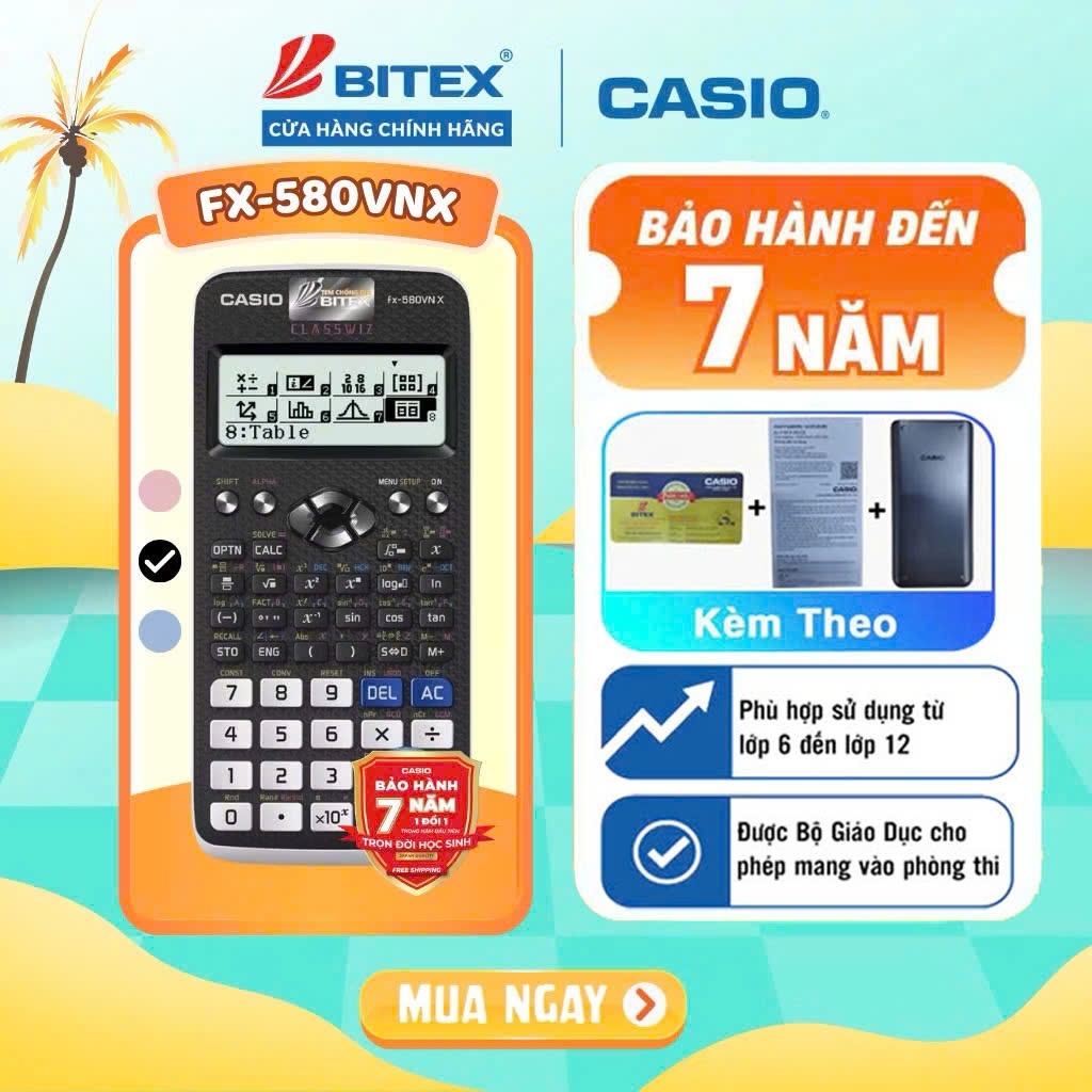 Máy tính Casio màu hồng chính hãng, chất lượng, giá cả đảm bảo