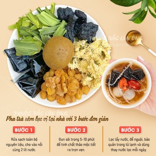 Trà sâm lục vị, set trà sâm nấu 3-4 lít nước, thanh nhiệt, giải khát, giảm nóng trong - Lãn Ông