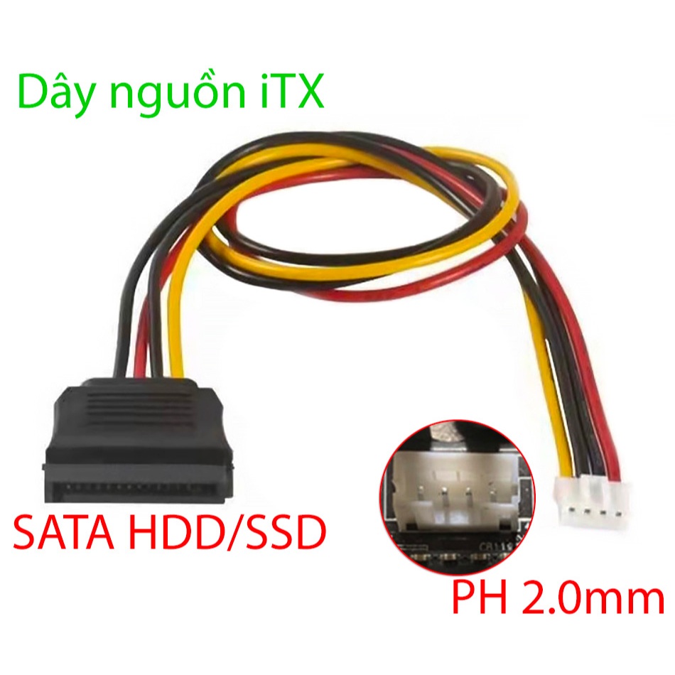 Cáp nguồn iTX PH2.0 sang SATA cấp nguồn cho ổ cứng HDD, SSD. Sử dụng ...
