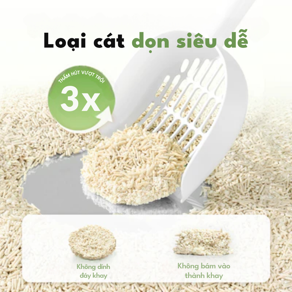 Cát Sắn, Cát Đậu Nành Cho Mèo PETKIT Hữu Cơ Khử Mùi Tốt, Ít Bụi