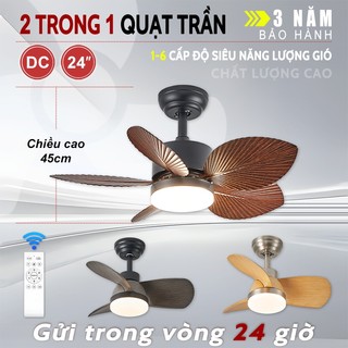 GOGEOUS 24inch quạt trần nhỏ phòng ngủ 5 lá mini/không gian nhỏ quạt trần kèm đèn 62cm quạt trần đèn