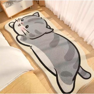 Thảm Chân Giường Nỉ Cừu Đế Dệt Hình Thú, Thảm Nỉ Cừu Decor Phòng Ngủ Xinh Xắn Kích Thước 50cmx120cm