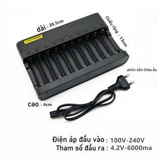Sạc pin 18650 4.2V , sạc 4 khay và 10 Khay dùng sạc và cân áp đều