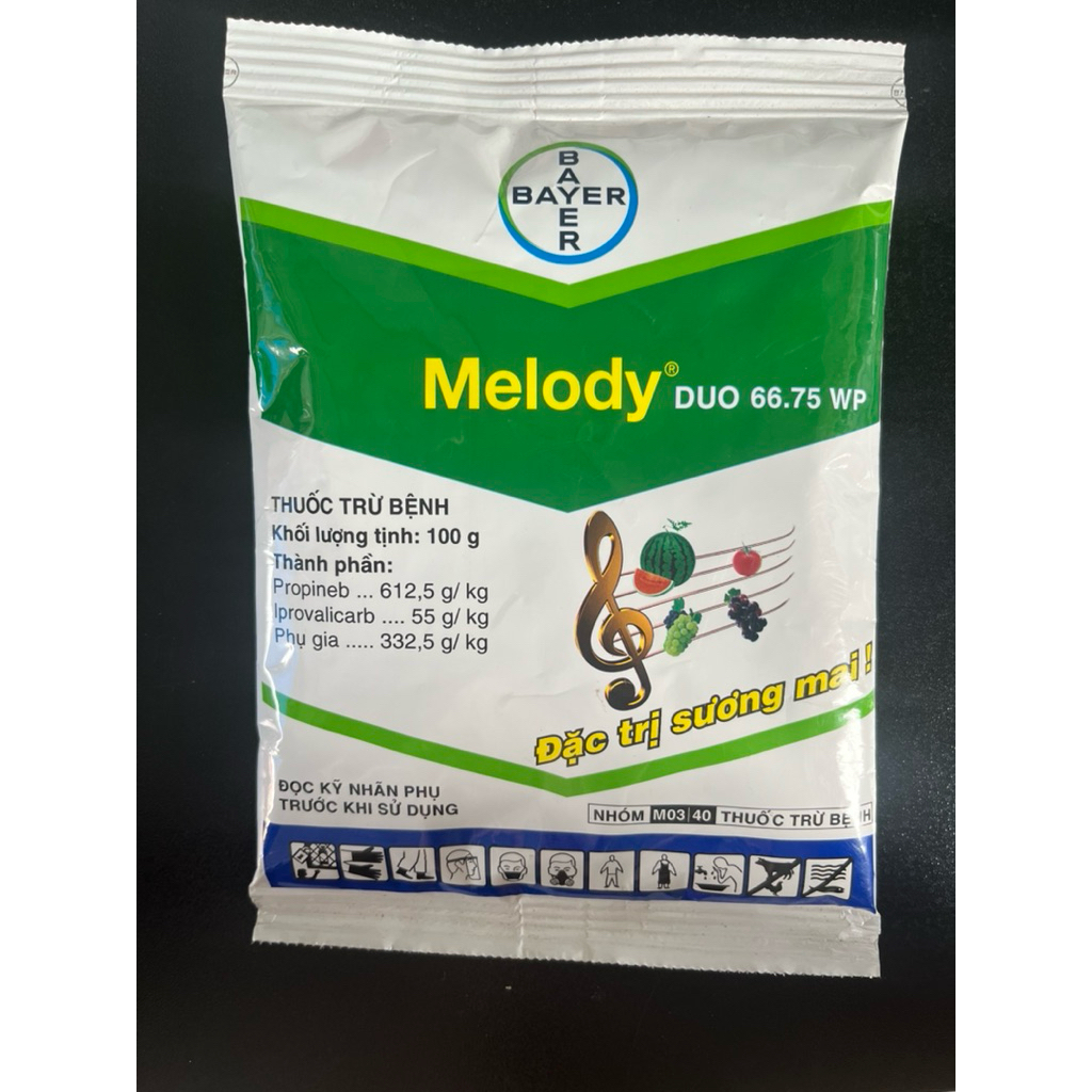 Melody Bayer ( gói 100g) - Trừ bệnh sương mai, thán thư- Hỗ trợ cây trồng