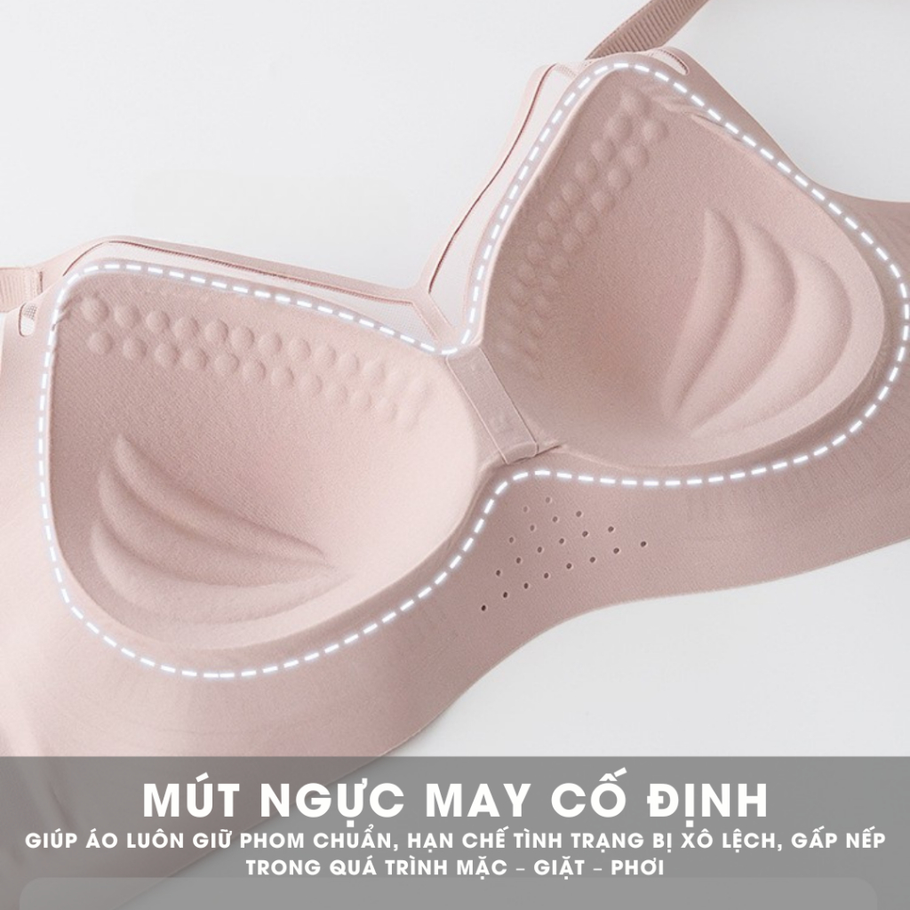 Áo ngực nữ nâng ngực Callalady mút độn tạo khe che mỡ lưng chất đúc su không đường may không lộ viền thông thoáng AN08