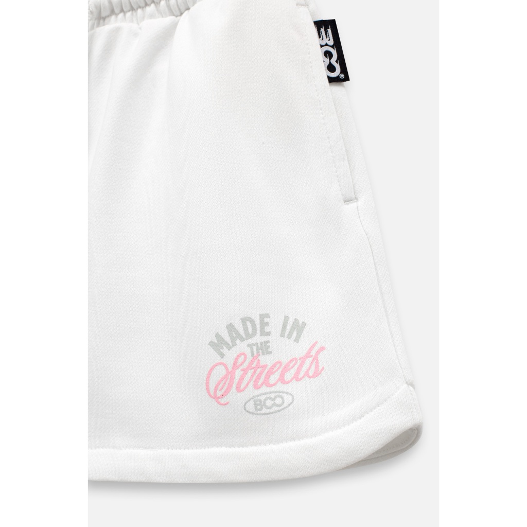 Quần Short Nữ BOO Chất Liệu Nỉ Da Cá Cao Cấp In Logo Made In The Streets