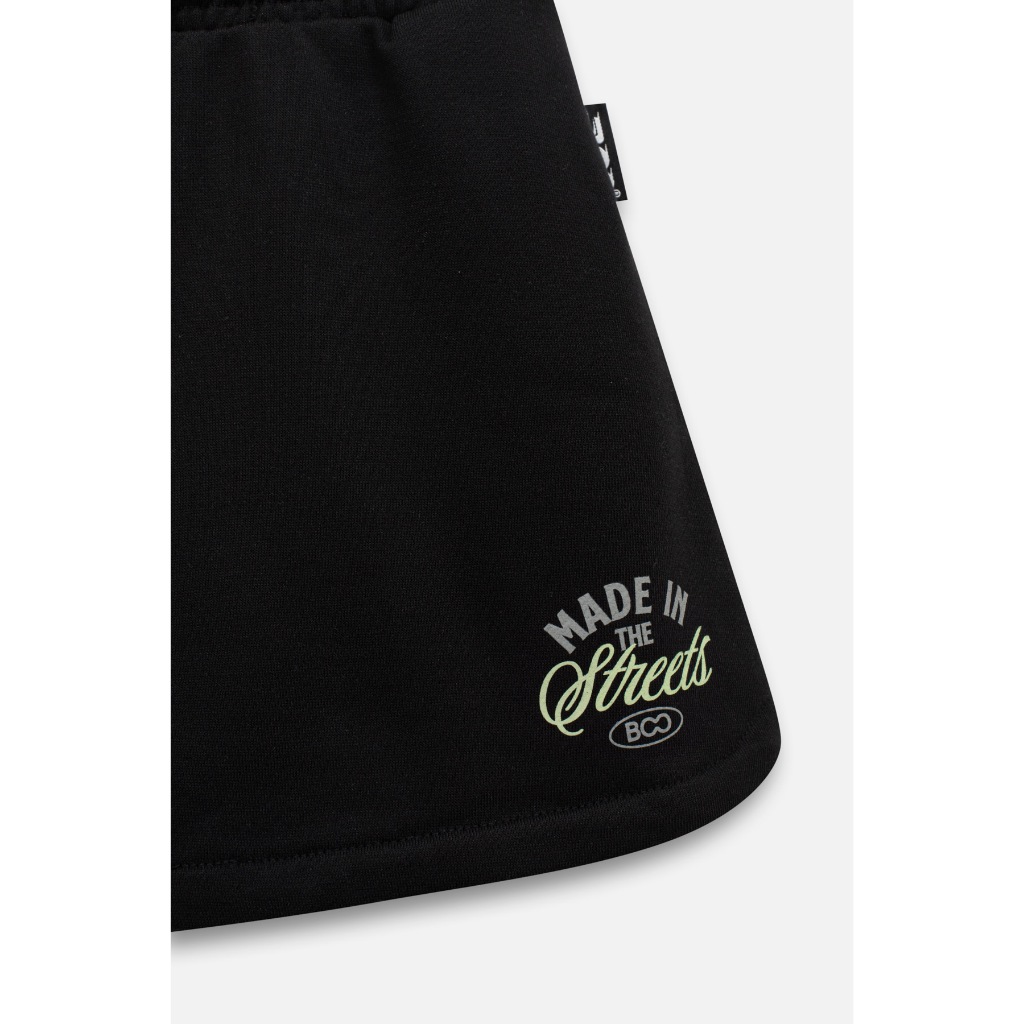 Quần Short Nữ BOO Chất Liệu Nỉ Da Cá Cao Cấp In Logo Made In The Streets