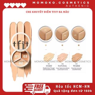 Che khuyết điểm TFIT Cover Up Pro Concealer, kem che khuyết điểm TFIT hũ 3 màu tiện lợi - TFIT