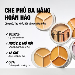 Che khuyết điểm TFIT Cover Up Pro Concealer, kem che khuyết điểm TFIT hũ 3 màu tiện lợi - TFIT