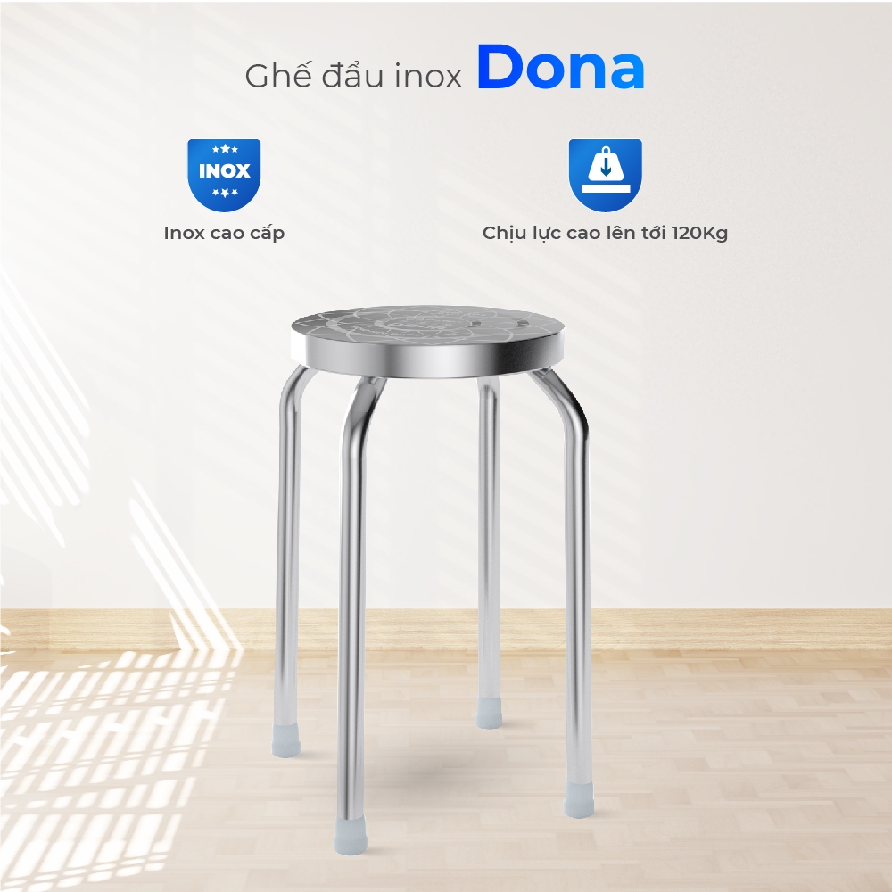 [HỎA TỐC] Ghế đẩu inox QUI PHÚC, inox 201/304 cao cấp, sáng bóng, an toàn, chắc chắn, tiện lợi