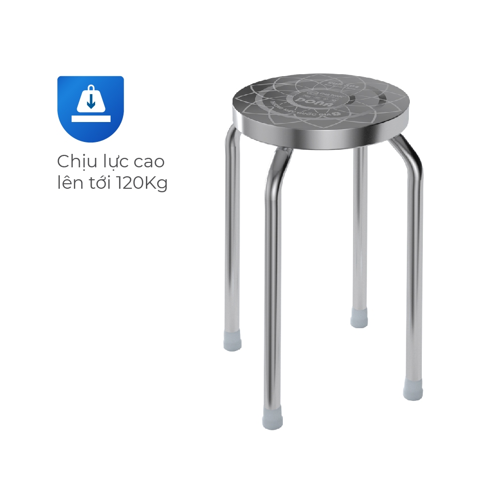 [HỎA TỐC] Ghế đẩu inox QUI PHÚC, inox 201/304 cao cấp, sáng bóng, an toàn, chắc chắn, tiện lợi