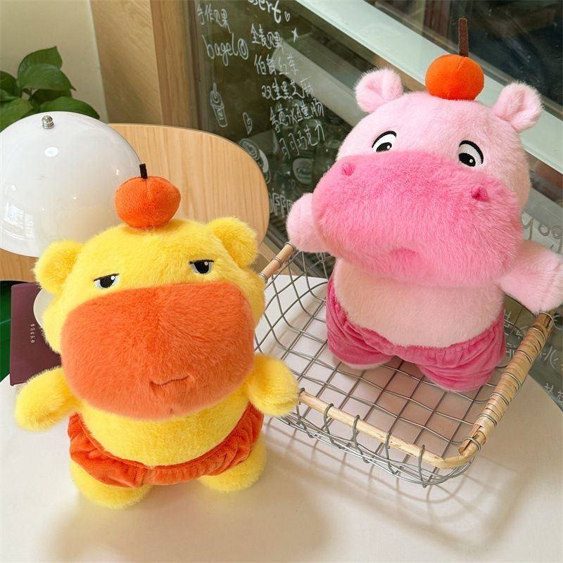 Gấu BôngCapybara Lulu Mặc Quần Cam Vô Tri Đáng Yêu Chất Lông Thỏ Mềm Mại Làm Quà Tặng Vui Vẻ Cho Người Thân Yêu