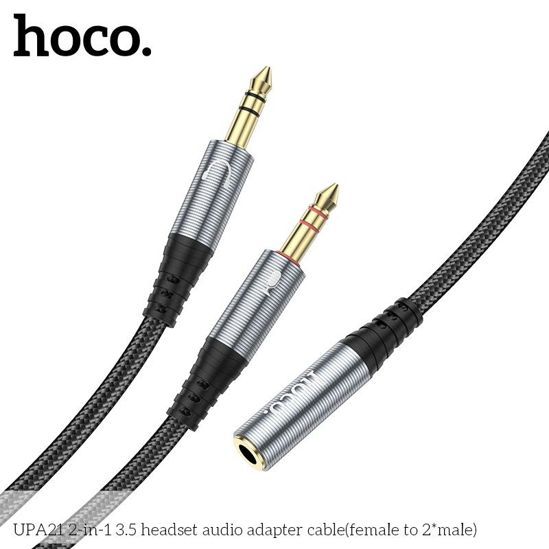Cáp Gộp Audio & Mic Sang Tai Nghe 3.5mm Chính Hãng Hoco UPA21 -Support Âm Thanh Hifi - 3.5 Audio Female to 2 Male | BigBuy360 - bigbuy360.vn