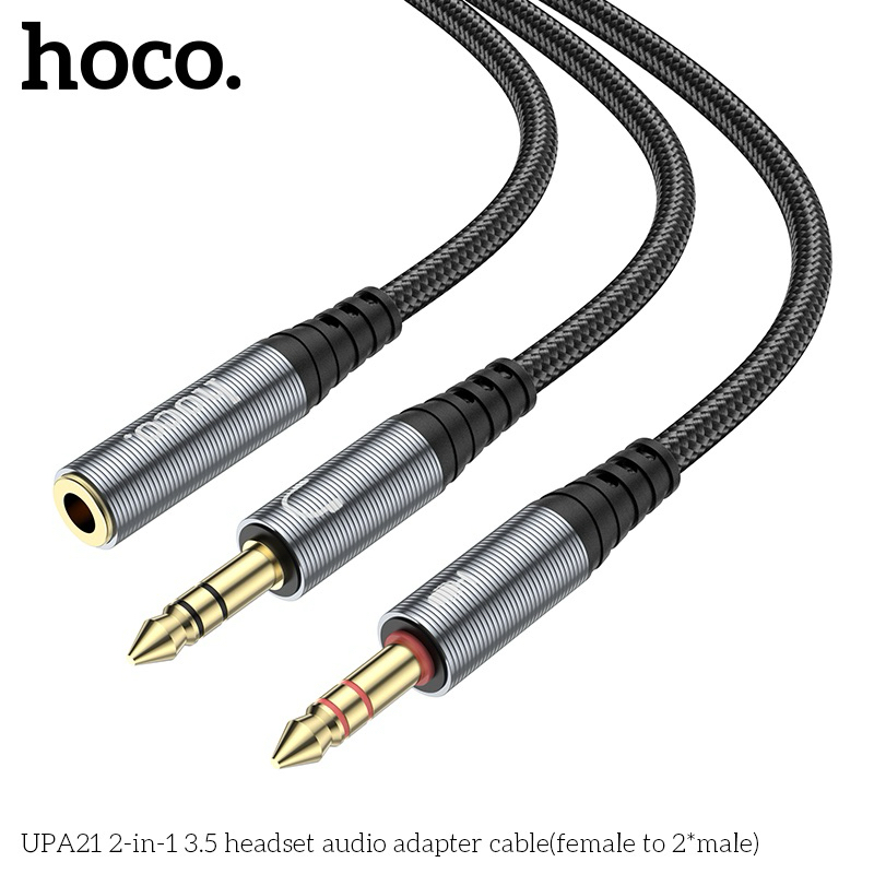 Cáp Gộp Audio & Mic Sang Tai Nghe 3.5mm Chính Hãng Hoco UPA21 -Support Âm Thanh Hifi - 3.5 Audio Female to 2 Male | BigBuy360 - bigbuy360.vn