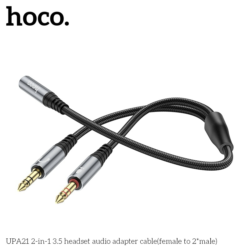 Cáp Gộp Audio & Mic Sang Tai Nghe 3.5mm Chính Hãng Hoco UPA21 -Support Âm Thanh Hifi - 3.5 Audio Female to 2 Male | BigBuy360 - bigbuy360.vn