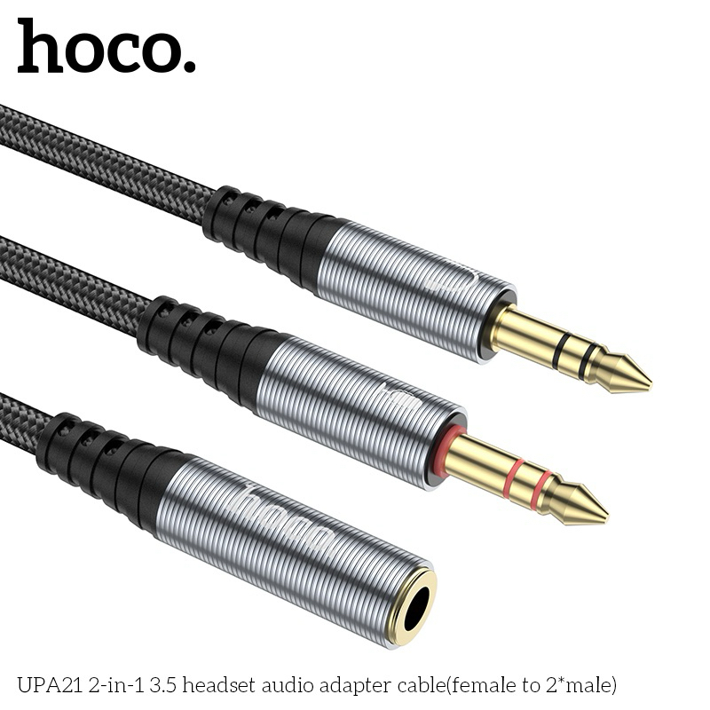 Cáp Gộp Audio & Mic Sang Tai Nghe 3.5mm Chính Hãng Hoco UPA21 -Support Âm Thanh Hifi - 3.5 Audio Female to 2 Male | BigBuy360 - bigbuy360.vn