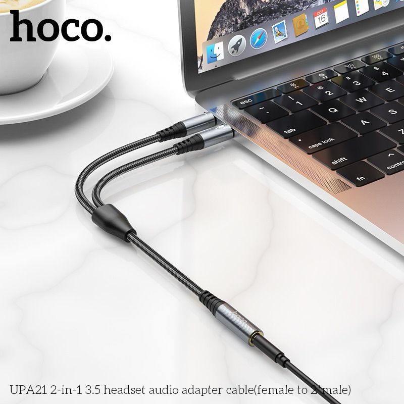 Cáp Gộp Audio & Mic Sang Tai Nghe 3.5mm Chính Hãng Hoco UPA21 -Support Âm Thanh Hifi - 3.5 Audio Female to 2 Male | BigBuy360 - bigbuy360.vn
